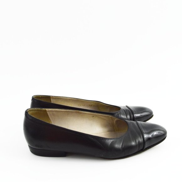 Chanel Leather Patent Toe Ballet Flats #199-34 - Picture 3 of 5